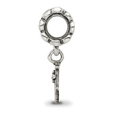 Sterling Silver 925 L Dangle Bead with Antiqued Finish